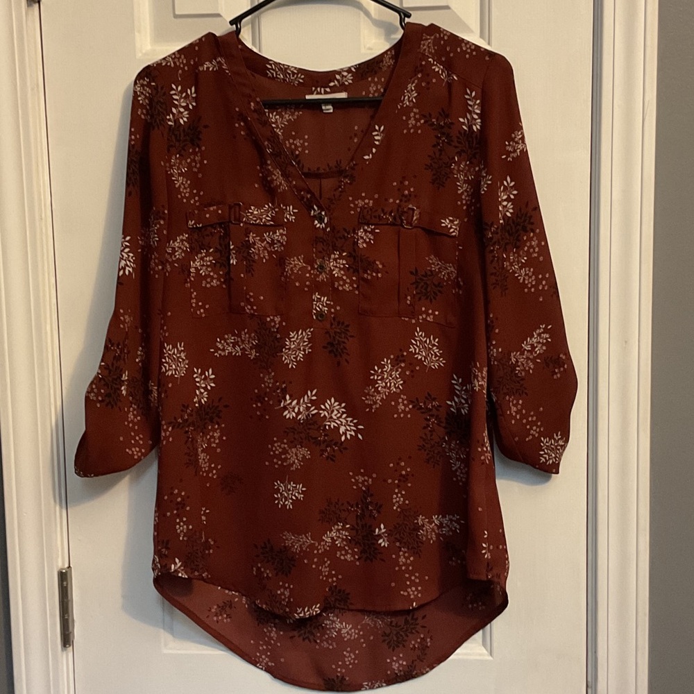 Maurices Rust Floral Blouse